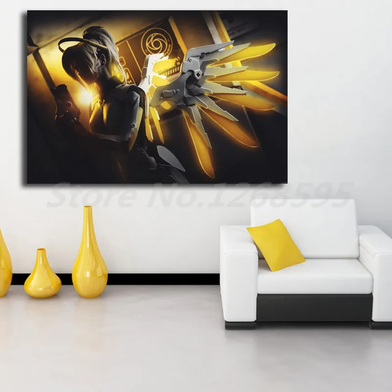Обои Mercy Blackwatch Overwatchs настенные художественные плакаты на холсте картины стену