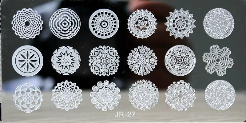 JR27 1 шт. пластины для штамповки ногтей Корона/животное/цветок/часы/музыкальный инструмент/буквы штамповки пластины для дизайна ногтей трафареты шаблон инструменты# JR0 - Цвет: JR27