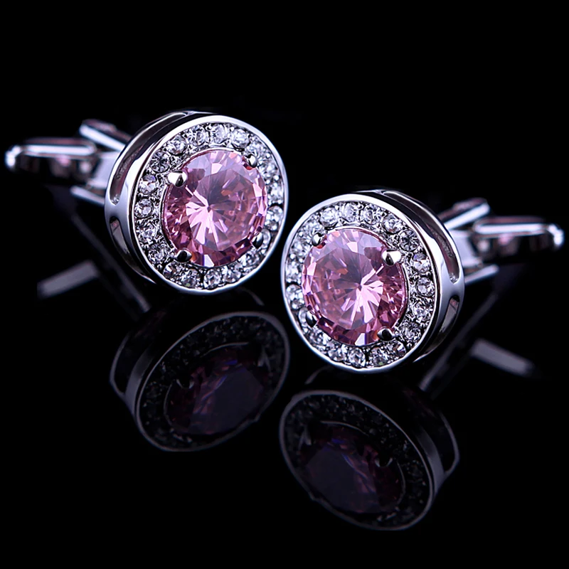 KFLK Luxury shirt cufflink for Unisex Brand cuff buttons link High Quality Pink Crystal gemelos abotoaduras Jewelry | Украшения и