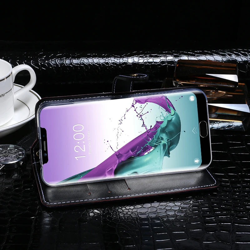 Luxury Crocodile Pattern Leather Case for Doogee Y7 Plus with Card Holder Silicone Wallet Flip Cover Y7Plus Cases | Мобильные