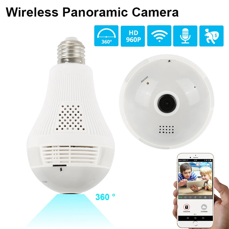 Панорамная ip-камера видеонаблюдения 960P/1080P 360 Wi-Fi беспроводная для домашнего