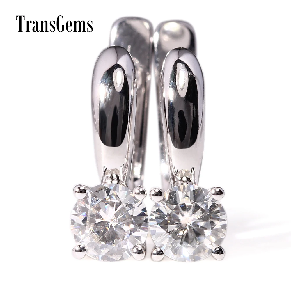 Женские серьги подвески с муассанитом 14 к 1 00 карат|drop earrings|earrings 18kearring 18k white gold |