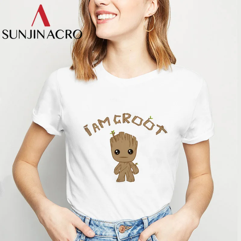 Женская футболка с изображением грута SUNJINACRO летняя повседневная коротким