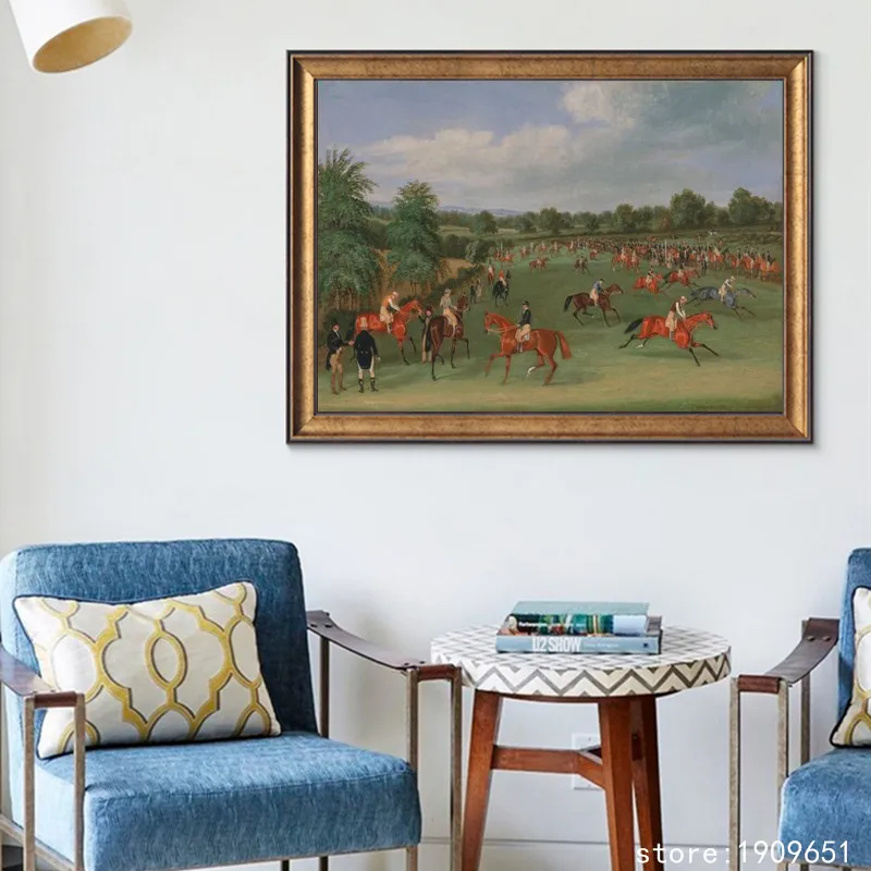 Классическая фигурка корта без рамки печать на холсте лошади охоты гор картина