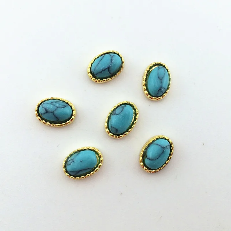 100 шт. Ретро японские металлические украшения для ногтей турецкий Бирюзовый