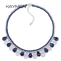 kaymen new fashion exquisite cup chains with crystals by handmade strands chokers neckalce for women golden plated 2 colors