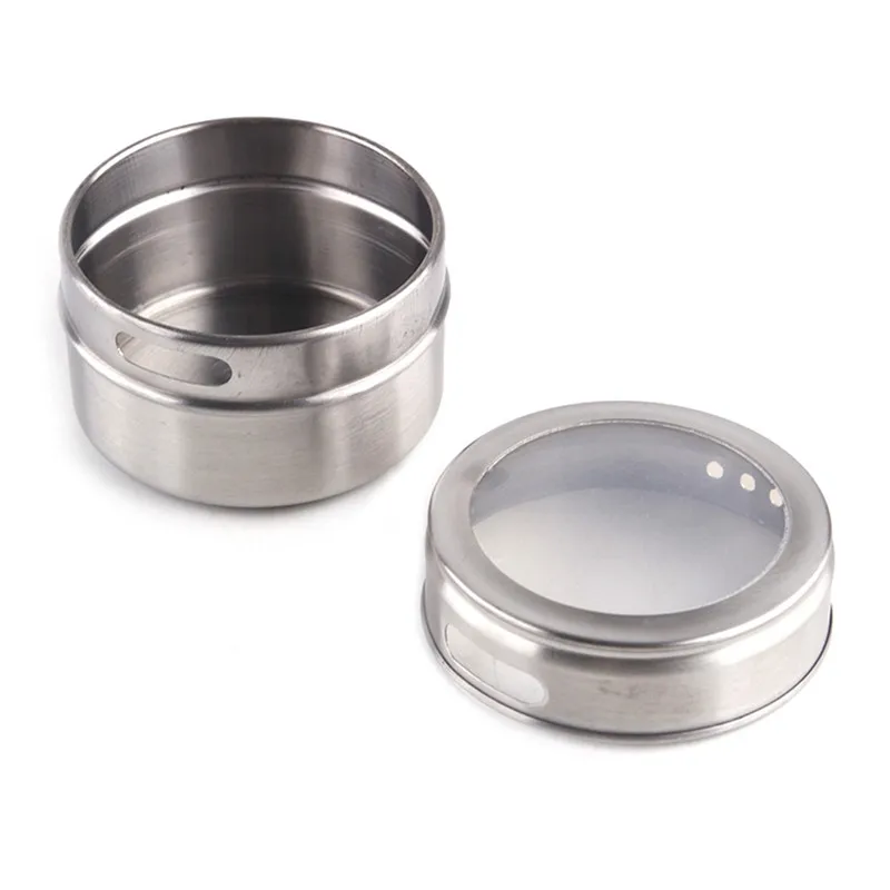 6 шт./компл. из нержавеющей стали банки для специй полка магнитное кухонное