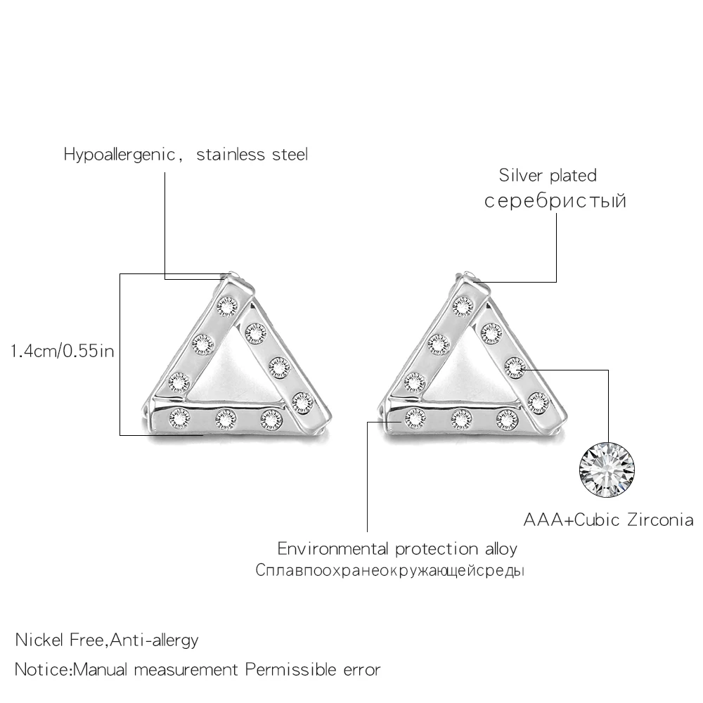 Женские серьги в Корейском стиле с геометрическим треугольником золотые простые