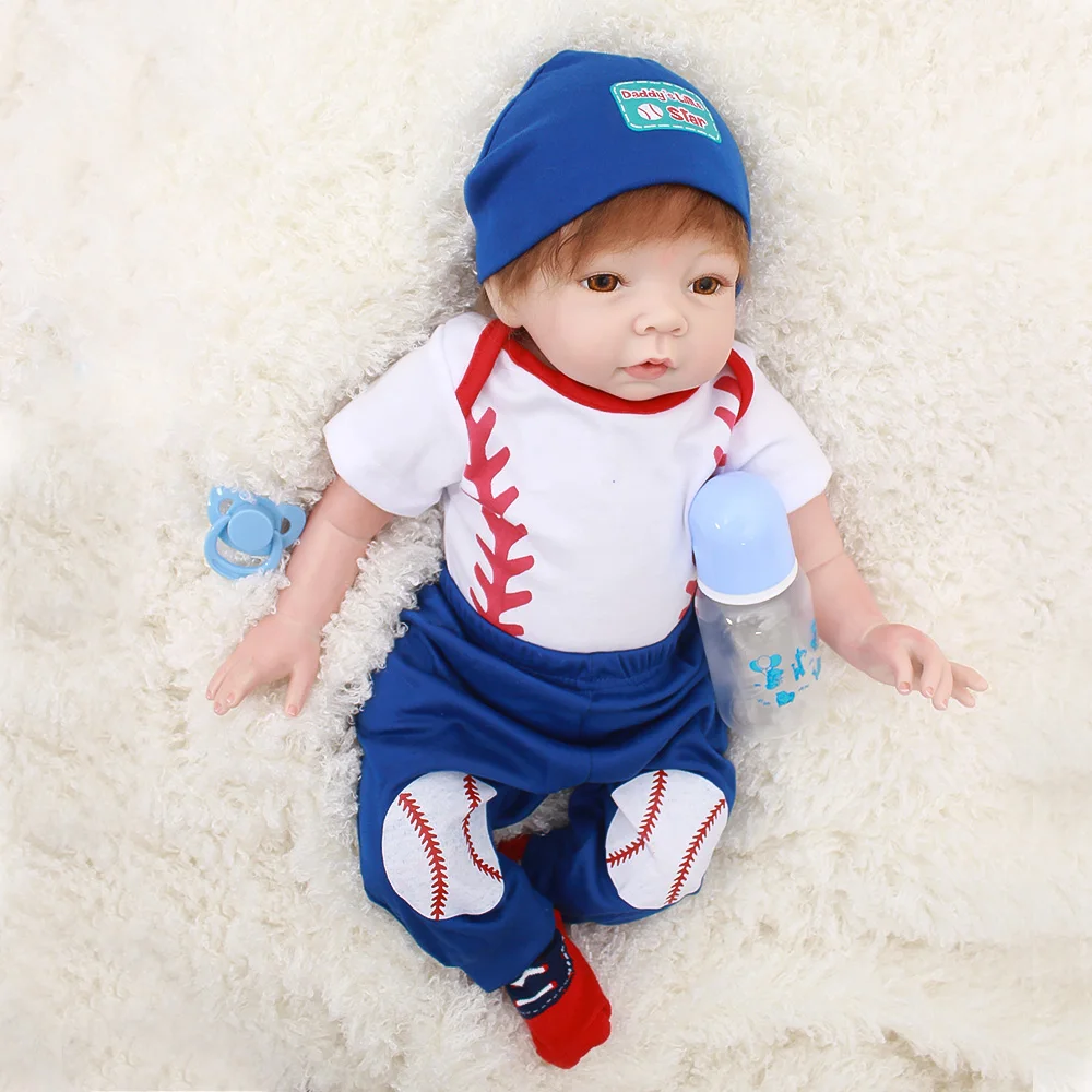 

22inch 55cm silicone reborn baby boy dolls toys gift for child Bebes reborn menino boneca munecas reborn de silicona reales