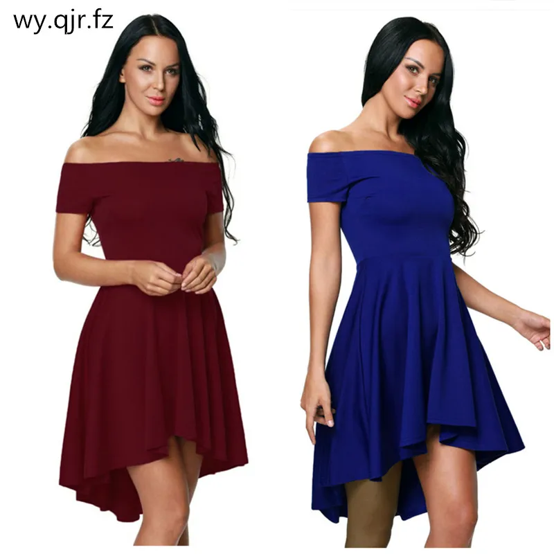 

NASY61346#Boat Neck Short front and back Bridesmaid Dresses wine red Violet wedding party dress prom gown wholesale women clothi