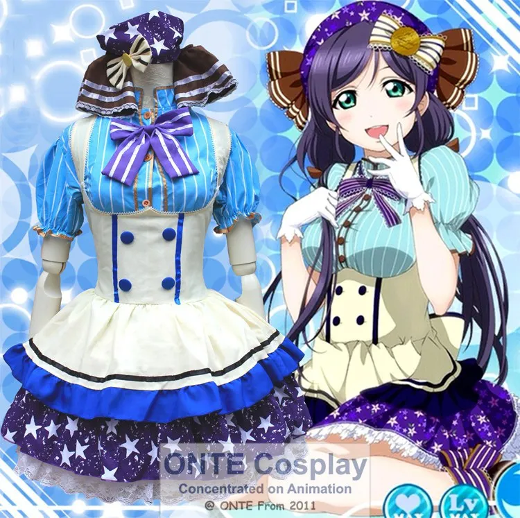 Аниме LoveLive! Школьный кумир Проект Косплей Костюм Tojo Nozomi сладкие конфеты платье