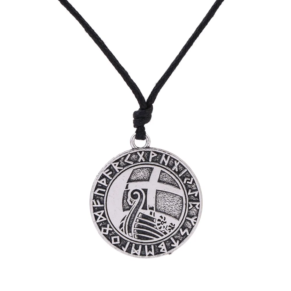 Dawapara Viking Runes Jewelry Supernatural Amulet Antique Necklace Men Round Pendant | Украшения и аксессуары