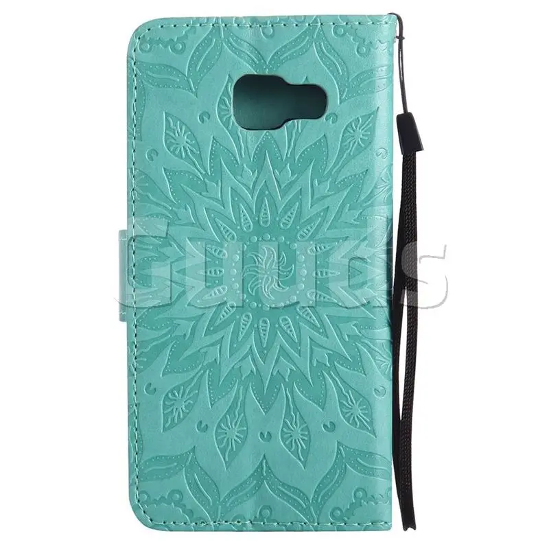 Тиснение подсолнуха кожаный бумажник телефон чехол для Samsung Galaxy A3 A5 A7 2015 2016 2017 S3 S4