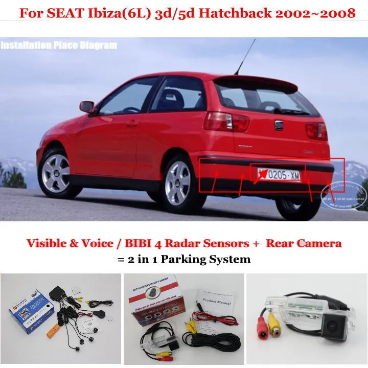 

Автомобильный датчик заднего вида камера заднего вида для SEAT Ibiza (6L) 3d/5d хэтчбек 2002 ~ 2006 2007 2008 система автосигнализации парковочные датчики