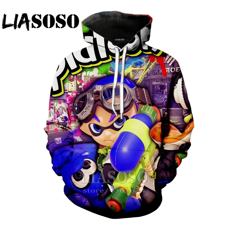 8 Забавные толстовки рок уличная 3D принт Мужской Топ костюм wo Мужской Топ Splatoon harajuku толстовка модная рубашка аниме мультфильм E377 - Цвет: 8