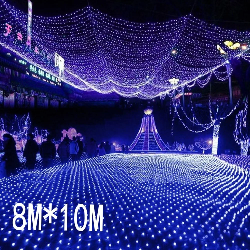 8mx10m 2600 Led 220V super bright net mesh string light xmas christmas light new year garden Lawn wedding holiday lighting