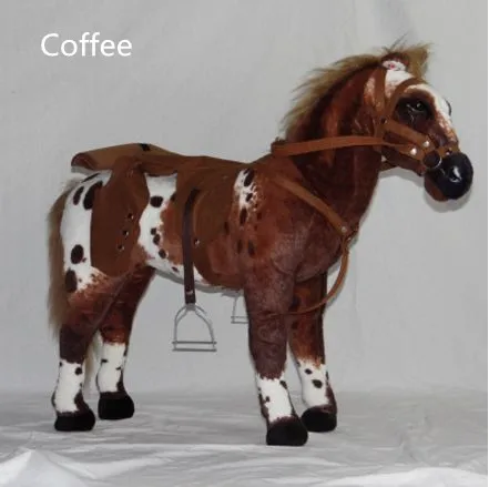 Dorimytrader 80 см имитация животного ВЕРХОВОЙ ЕЗДЫ ЛОШАДЬ плюшевая игрушка Большая мягкая набивная лошадь для детей отличный подарок 3 цвета DY60967