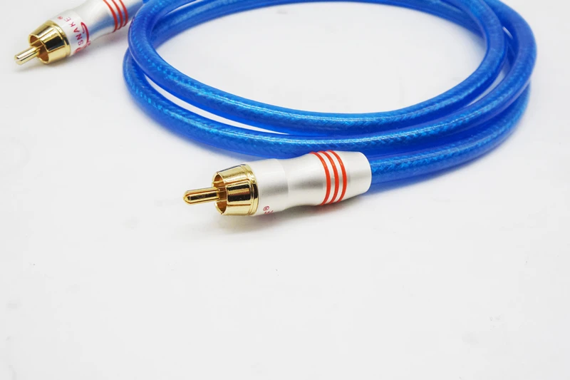 Двойной защитный щит из синей фольги ручной работы 1 м 2 3 аудиокабель RCA на Hi-Fi для