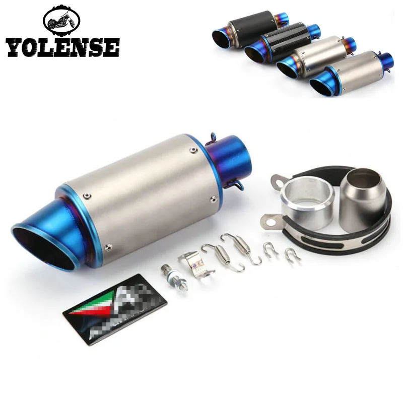 

For Yamaha YZF R1 R6 TMAX530 CBR125 CBR250 CB400 Universal 51mm Motorcycle Exhaust Pipe Muffler Carbon Fiber Motorbike 51mm !