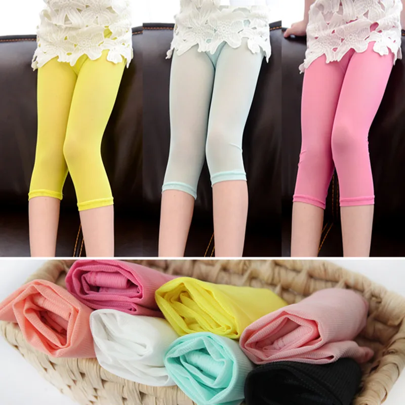 Лидер продаж 2017 года летние сетчатые леггинсы для девочек детские однотонные