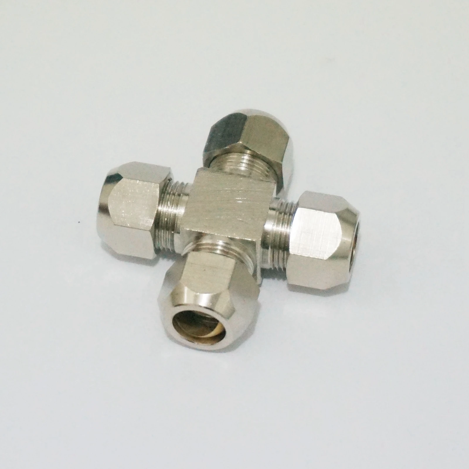 Corss 4 Ways Brass Fit 10mm OD Tube Coupler Adapter Connector Compression fitting For Tubing | Обустройство дома