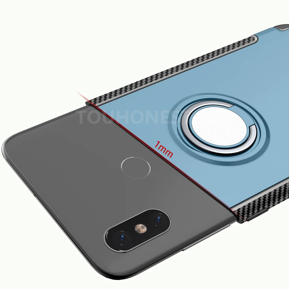 Чехол накладка для Xiaomi Mi A2 lite металлический кольцевой держатель противоударный