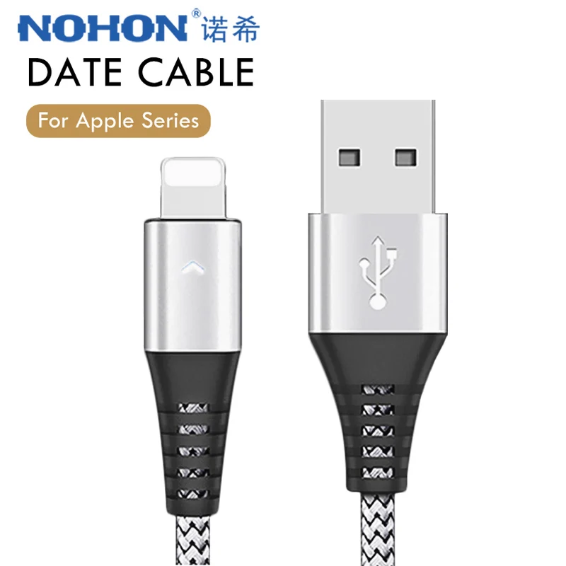 Кабель зарядный NOHON 8 контактный со светодиодной подсветкой и синхронизацией