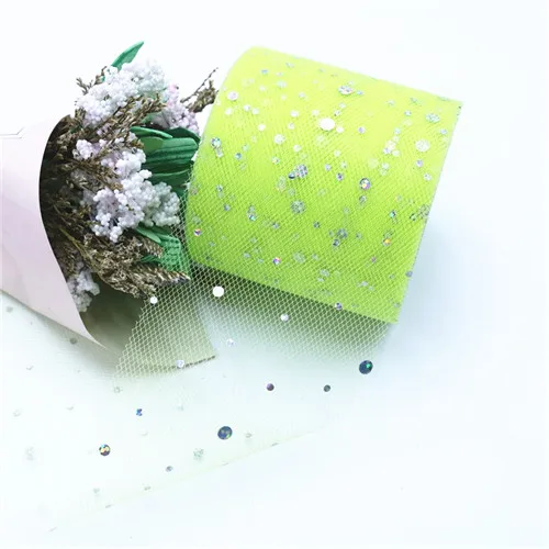 Fruit green Тюль в рулоне 6,5 см, 25 ярд, блестящая юбка-пачка из органзы, кружево для поделок, для вечеринки в честь Дня рождения, свадебные украшения - Цвет: Fruit green