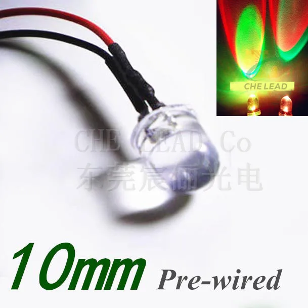 Предварительно проводсветодиодный Светодиодная лампа (CE &amp Rosh) 12 В/24 В синяя 10 мм