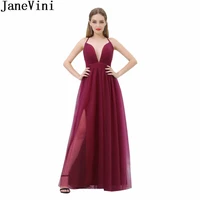 janevini in stock women elegant dresses for weddings deep v neck bridesmaid dress long tulle party dresses bruidsmeisjes jurk