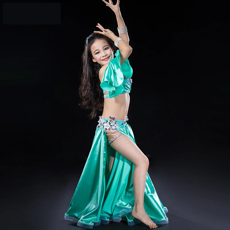 

New design Tops+Skirt Oriental belly Dancing Costume Outfits for kids/children Sexy bellydance Set Dresseses Suits S/M/L