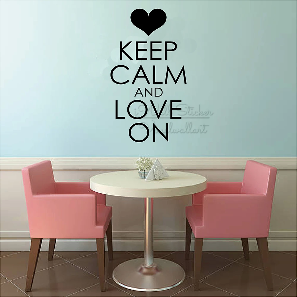 

Keep Calm And Love On Quote Wall Sticker Motivational Wall Quote Decal Removable Keep Calm Lettering Wall Decor Vinyl Q299