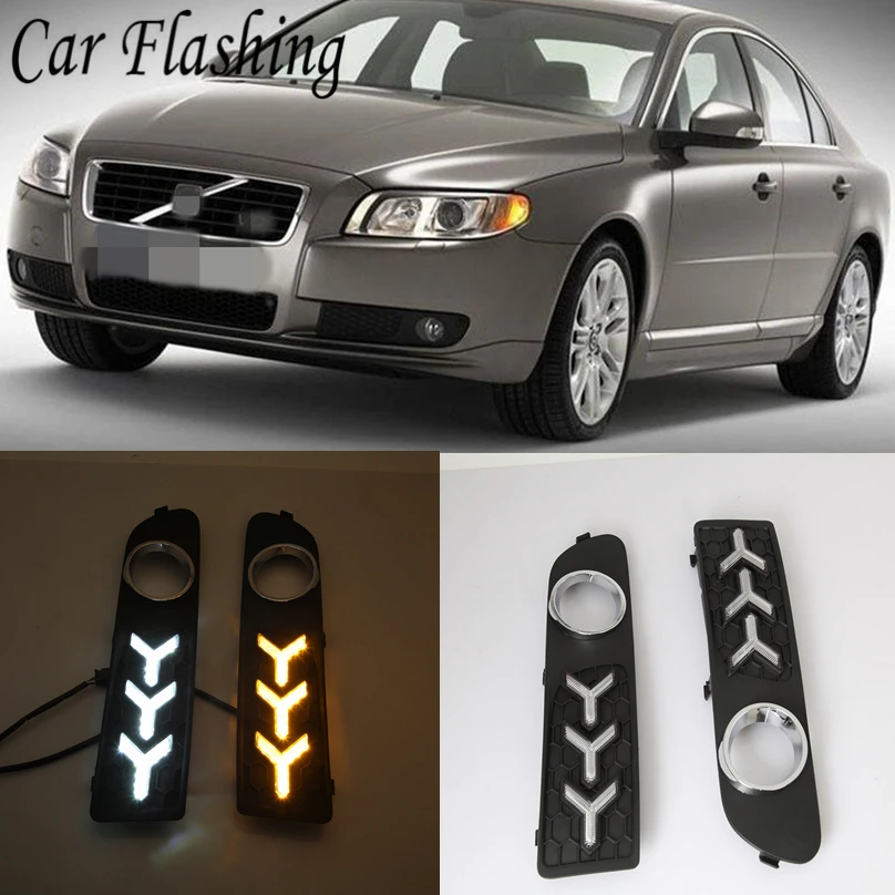 Автомобиль мигающий светодиод Противотуманные фары светильник 2 шт. для Volvo S80 2009