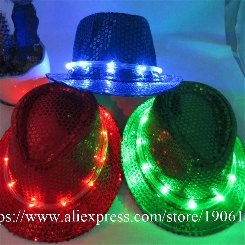 Модная светодиодная шляпа для вечеринок светящаяся мигающая Кепка фетровая в
