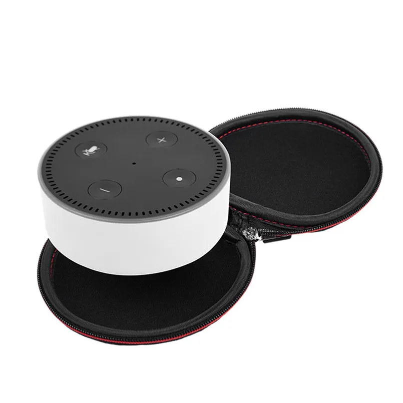 Портативный чехол на молнии с динамиком для Amazon Echo Dot 2 го поколения кожаный