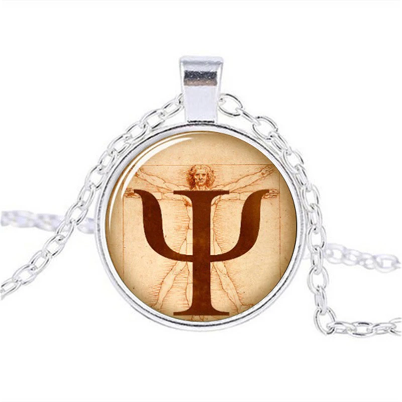 1 шт./лот) PSI Symbol ожерелье, подвеска психология, ювелирные изделия, подарок для врача, да Винчи, фото, картина, анатомия