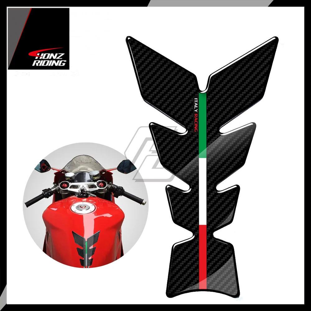 Voor Aprilia Ducati Panigale Honda Suzuki Yamaha Benelli 3D Carbon-Look Motorcycle Tank Pad Protector Italië Racing Tankpad