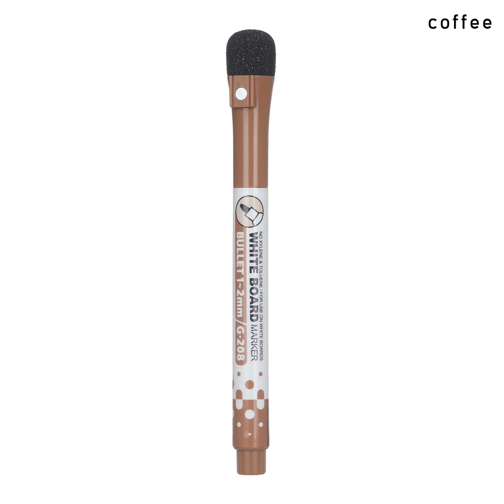 coffee 1 шт. ручка для доски на магните стираемые сухие маркеры для белой доски магнит ластик офисные школьные принадлежности 8 цветов - Цвет: coffee