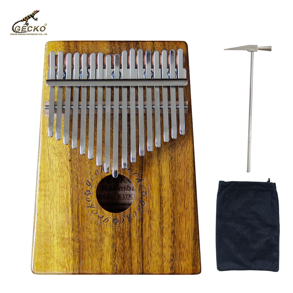 

Gecko K17K 17 key Kalimba Solid KOA African Thumb Piano Finger Percussion Keyboard Kids