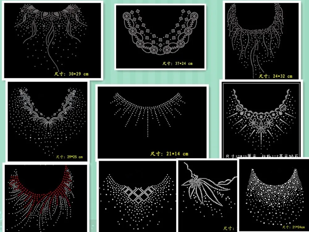 20 шт./лот декольте декор и наклейка на рубашку оборки горячей фиксации узор из