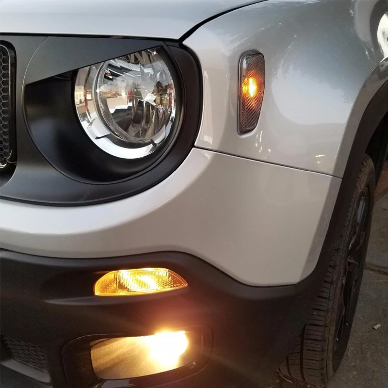 Car Turn signal head light side lamp for jeep renegade Side Reflection WarningTurn Signal Light Lamp Non polarity T10 LED bulbs |