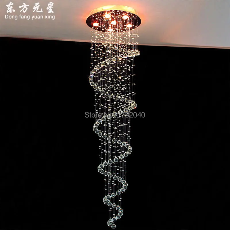 Хрустальная люстра лампа для лестницы длинный подвесной винтовой светильник