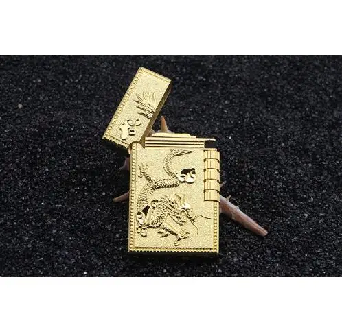 Газовая зажигалка Gold Dragon Классический Надувной пинг звук многоразовый винтажный