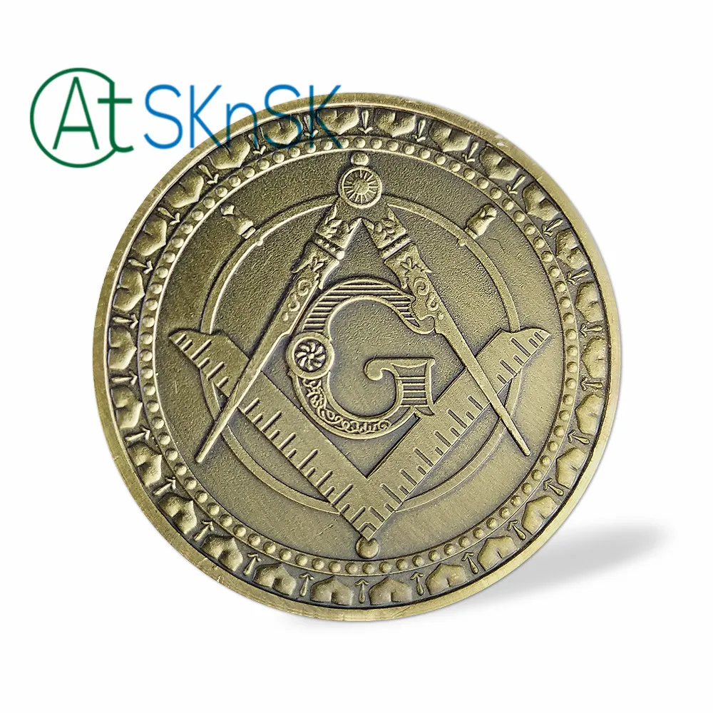Масонская монета "Ангел" Freemason квадратный компас G Time терпение упорный памятный подарок железные медные монеты