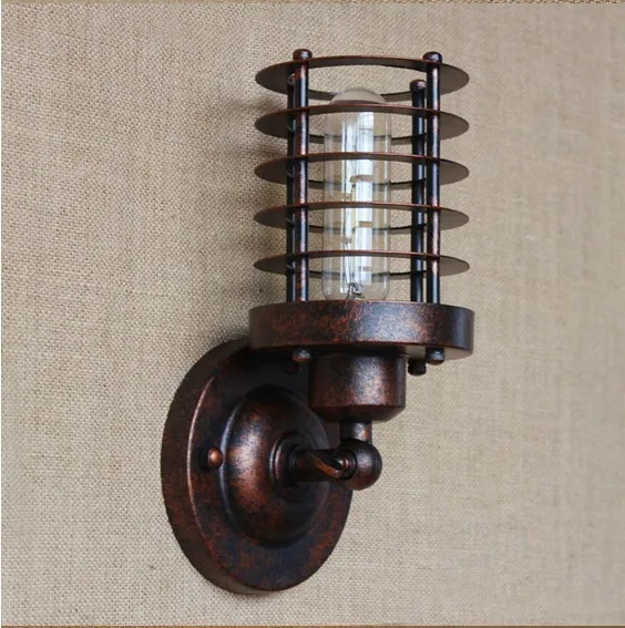 Американский Ретро винтажный настенный светильник 40 Вт железная лампа с защитой