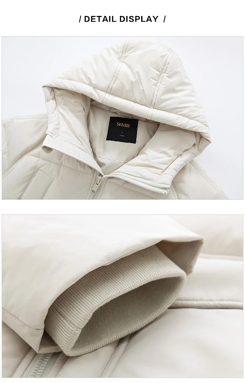 SEMIR новая одежда зимняя куртка мужская деловая длинная толстая зимняя куртка мужская однотонная модная верхняя одежда теплое длинное пальто для мужчин