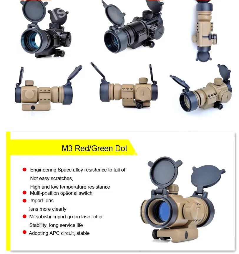 SEIGNEER тактическая страйкбольная винтовка M3Red/Green Dot с l-образным креплением для стрельбы охотничье ружье-винтовка для 20 мм рельса RIS
