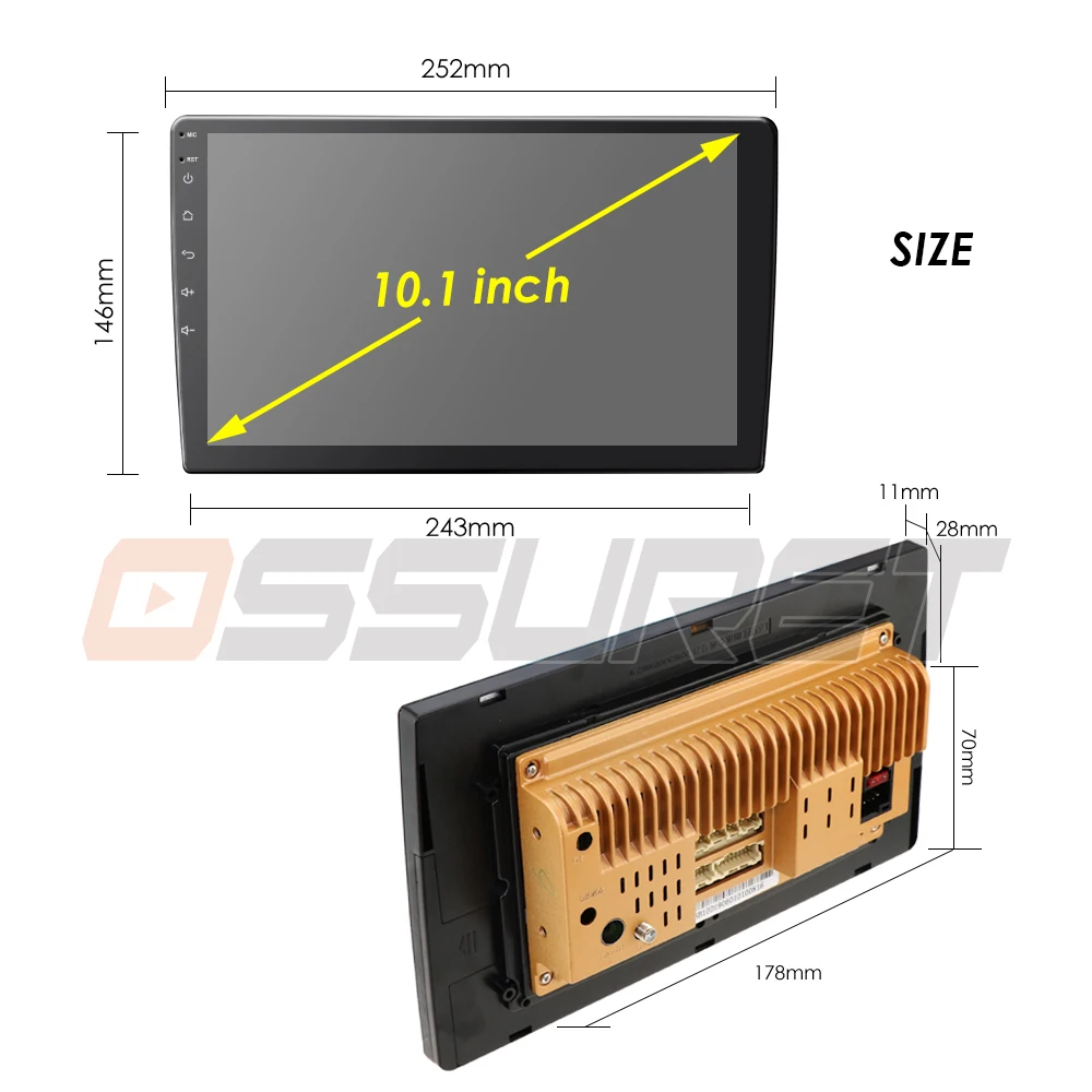 2 din 10 1 дюймов четырехъядерный 1G + 16G Android 9 0 автомобильное радио GPS навигация с