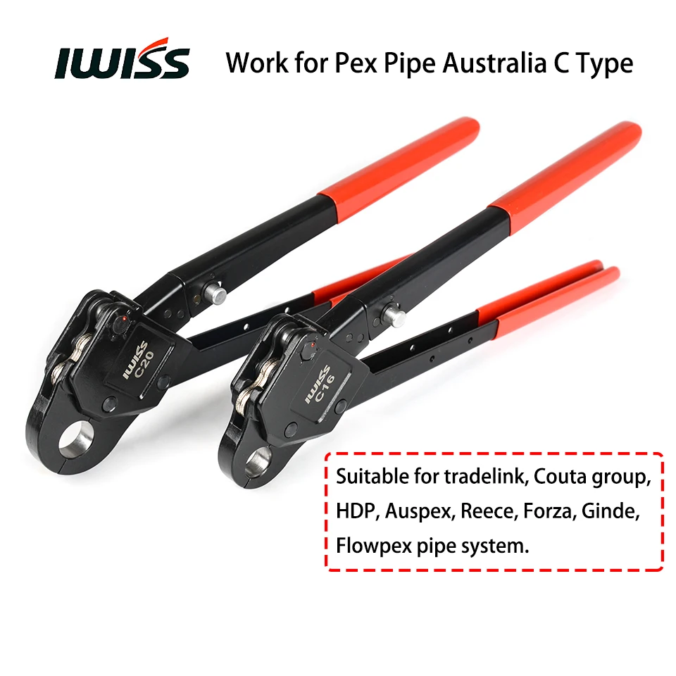IWISS Австралия C Тип обжимной инструмент IWS C16 C20 для 16 и 20 PEX трубы