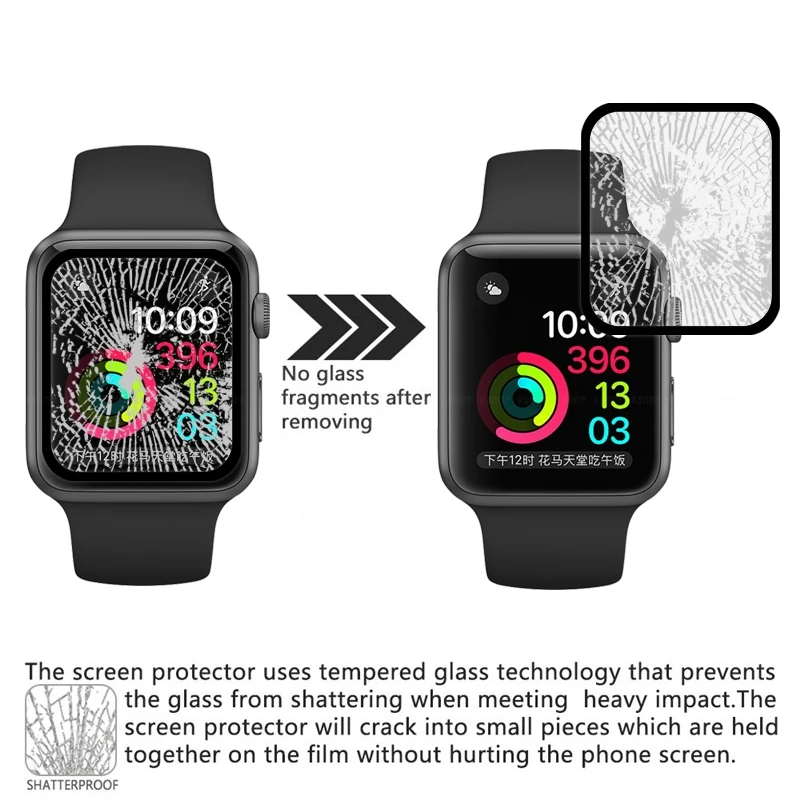 3D изогнутое закаленное стекло 9H для Apple iWatch Защитная пленка экрана с полным